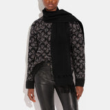 CB692-Reversible Signature Cashmere Muffler-Black