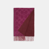 CB692-Reversible Signature Cashmere Muffler-Deep Berry