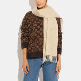 CB692-Reversible Signature Cashmere Muffler-Chalk