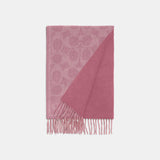 CB692-Reversible Signature Cashmere Muffler-True Pink