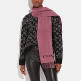 CB692-Reversible Signature Cashmere Muffler-True Pink