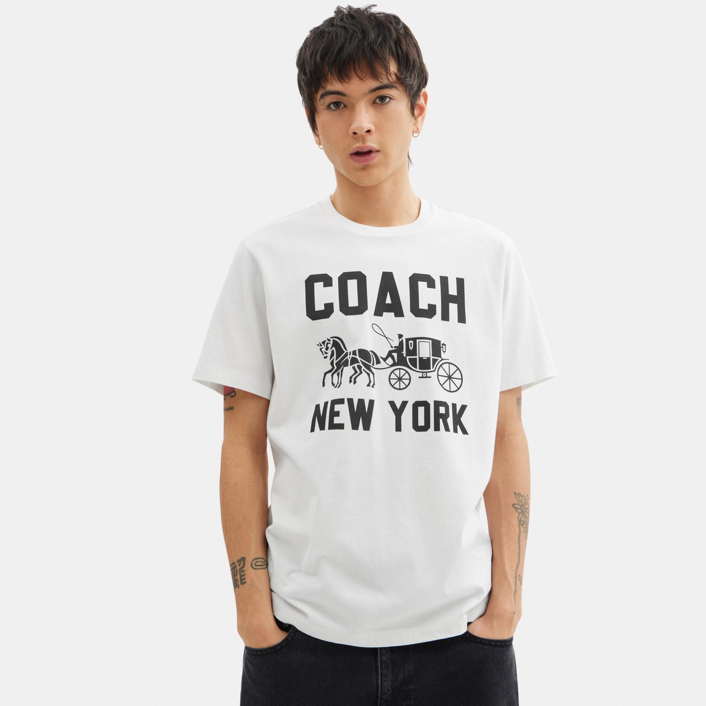 CBD24-Horse and Carriage T-Shirt-White