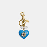 CBH12-Heart Bag Charm-B4/Blue Multi