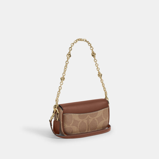 CBJ14-Hailey Flap Bag In Signature Canvas-Im/Tan/Brown