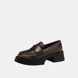 CBV18-Leah Platform Loafer In Loved Leather-Black
