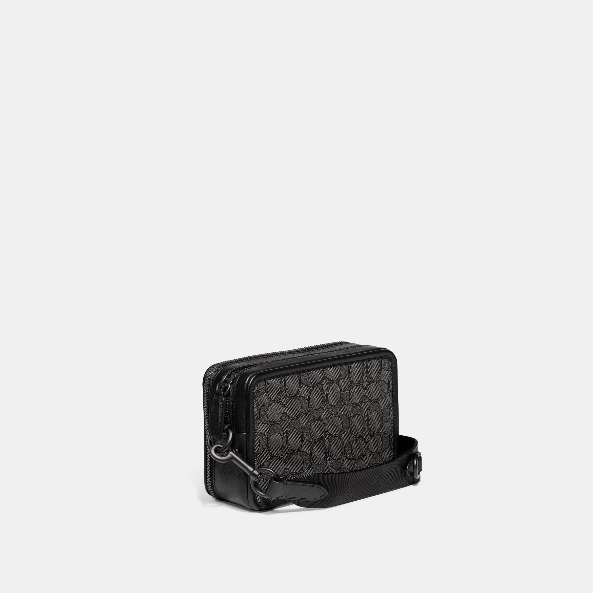 CC069-Charter Crossbody In Signature Jacquard-Charcoal/Black