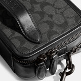 CC069-Charter Crossbody In Signature Jacquard-Charcoal/Black