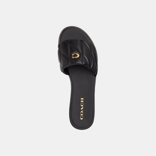 CCM04-Holly Sandal with Quilting-Black