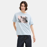 CCO77-Bunny Graphic Signature Relaxed T-Shirt-Blue Signature