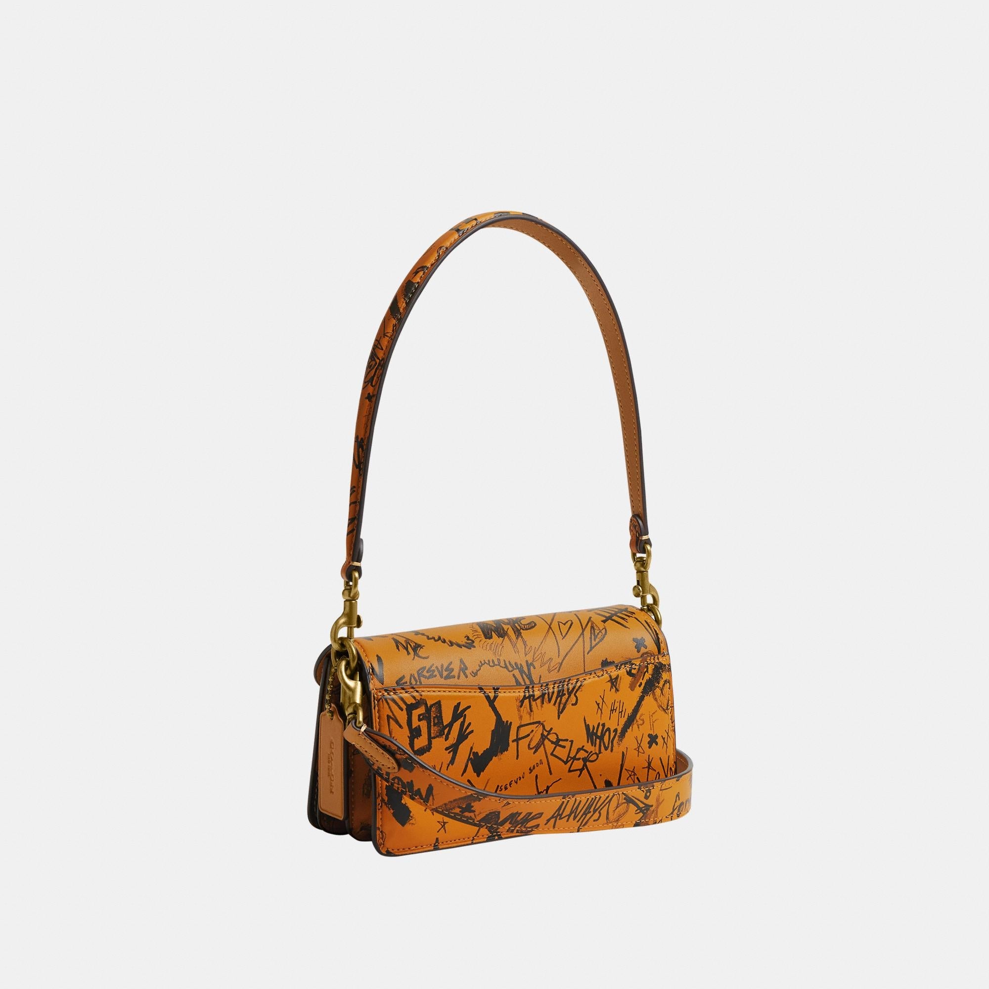 CCQ58-Tabby Shoulder Bag 20 With Graffiti Print-1Z/Ochre Multi