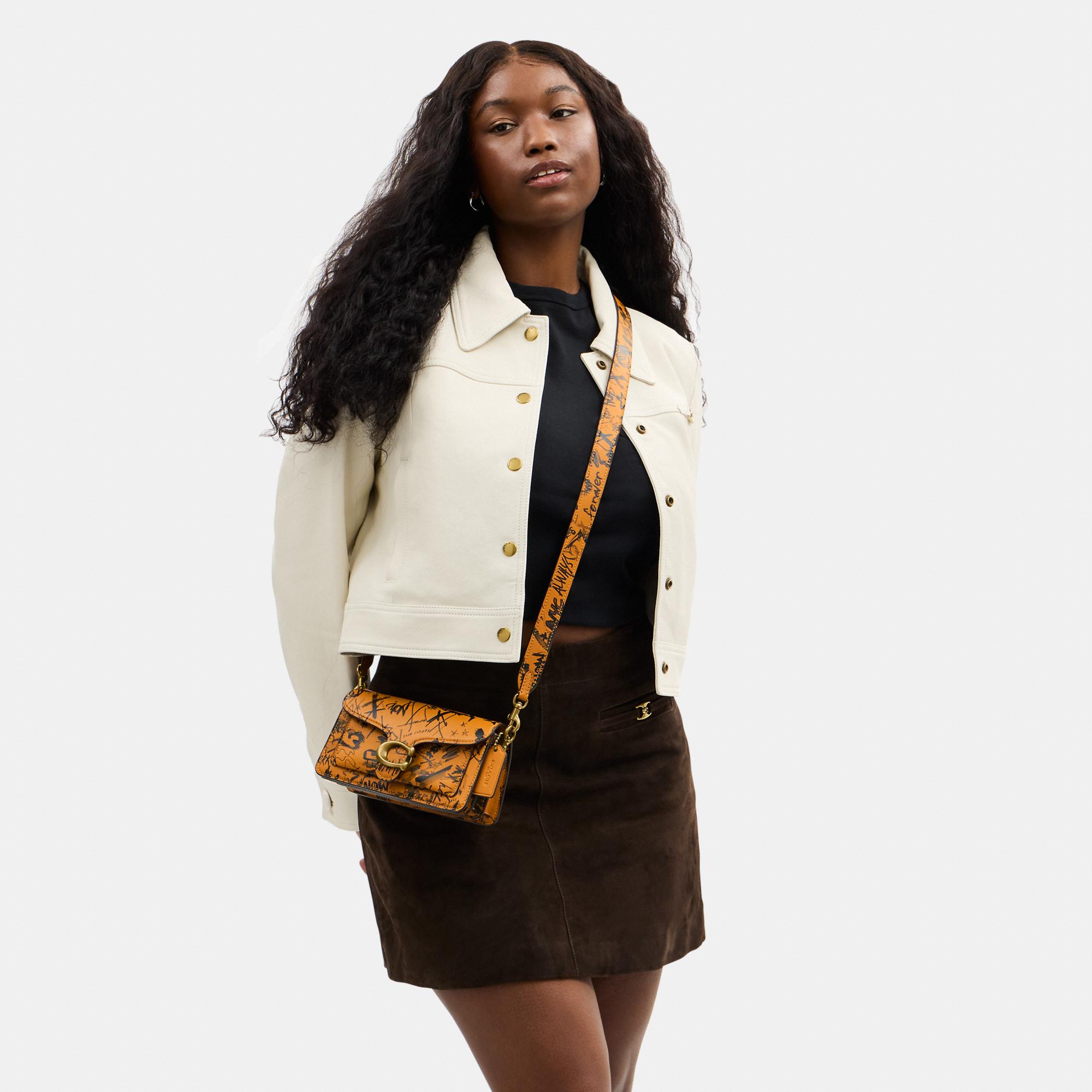 CCQ58-Tabby Shoulder Bag 20 With Graffiti Print-1Z/Ochre Multi