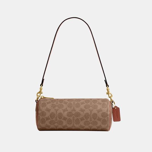 CDY79-Coated Canvas Signature Barrel Bag-B4/Tan Caramel