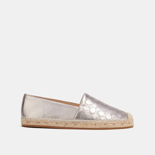 CE837-Carley Leather Espadrille-Platinum Champagne
