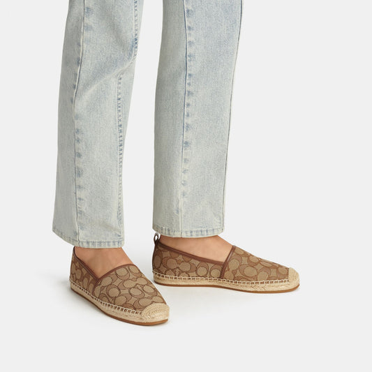 CG629-Codi Espadrille In Signature Jacquard-KHAKI/SADDLE