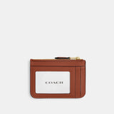 CI185-ESSENTIAL MINI ID CARD CASE IN SIGNATURE CANVAS-B4/Tan Caramel