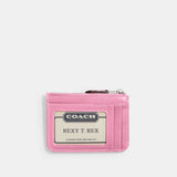 CI185-ESSENTIAL MINI ID CARD CASE IN SIGNATURE CANVAS-LH/Vivid Pink