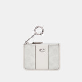 CI185-ESSENTIAL MINI ID CARD CASE IN SIGNATURE CANVAS-LH/White Chalk
