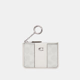 CI185-ESSENTIAL MINI ID CARD CASE IN SIGNATURE CANVAS-LH/White Chalk