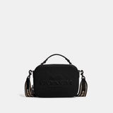 Top Handle Crossbody With Signature Canvas Interior-CJ796-Black