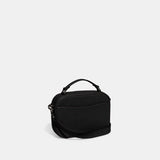 Top Handle Crossbody With Signature Canvas Interior-CJ796-Black