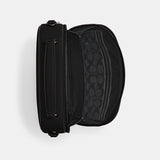 Top Handle Crossbody With Signature Canvas Interior-CJ796-Black