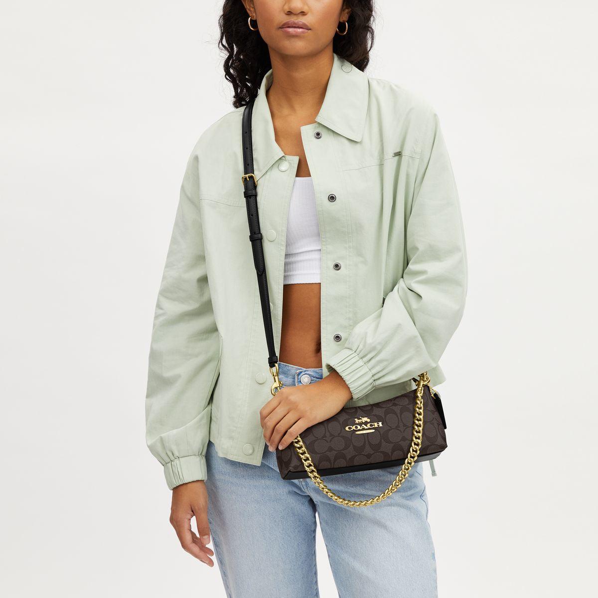 Charlotte Shoulder Bag In Signature Canvas-CL405-Im/Brown Black