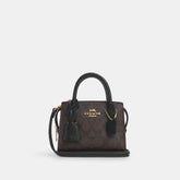 co975-Andrea Mini Carryall In Signature Canvas-IM/Brown Black
