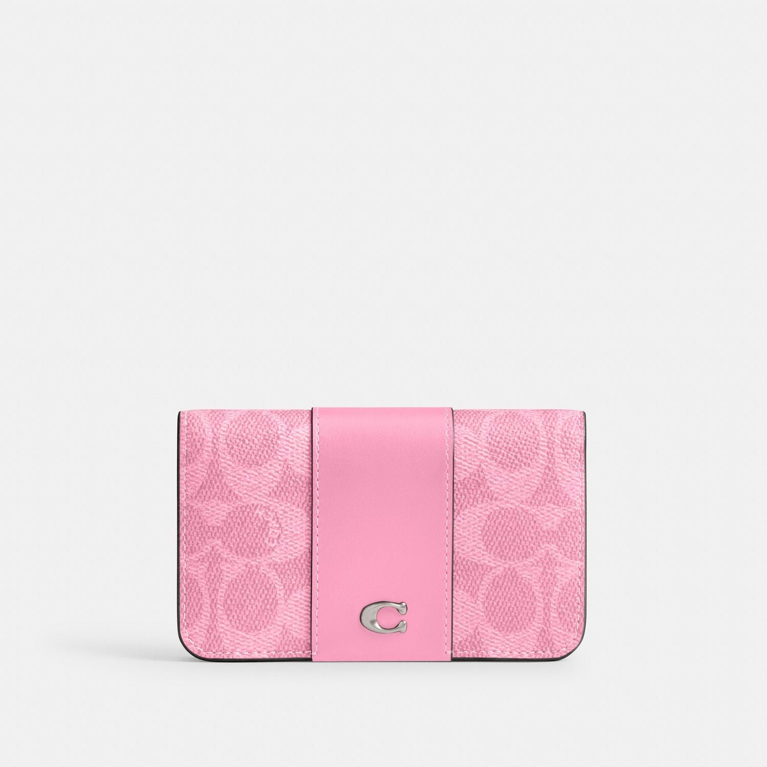 cr542-Essential Slim Card Case In Signature Canvas-Lh/Vivid Pink