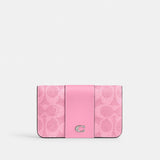 cr542-Essential Slim Card Case In Signature Canvas-Lh/Vivid Pink