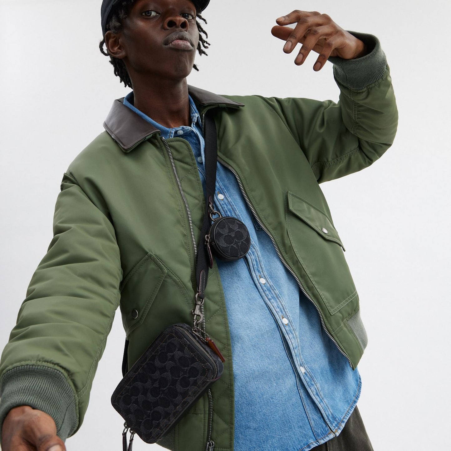 CS478-Charter Slim Crossbody In Signature Denim