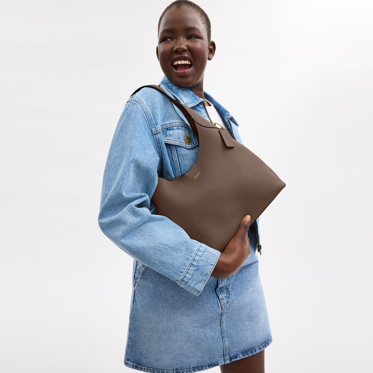 cu068-Brooklyn Shoulder Bag 28-B4/Dark Stone