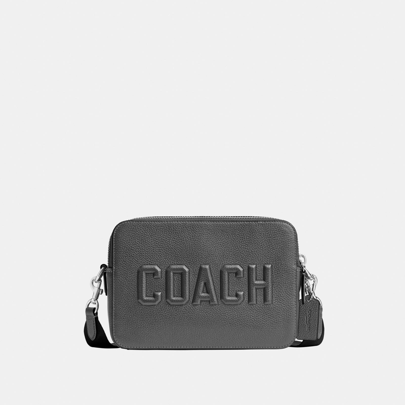 CV931-Charter Crossbody Bag 24 With Coach Graphic-Charcoal