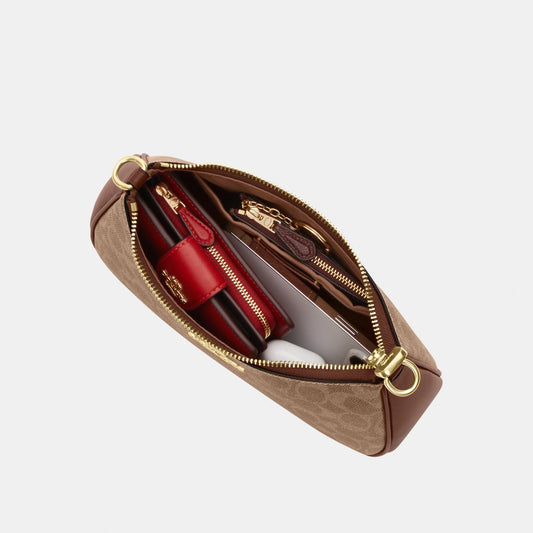 CV933-Teri Shoulder Bag In Signature Canvas-Im/Tan/Brown