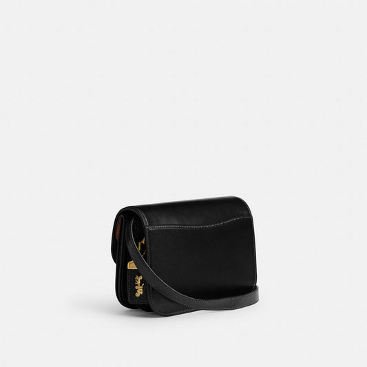 CW648-IDOL BAG WITH HORSE AND CARRIAGE CHAIN AND SNAKESKIN DETAIL-B4/Black