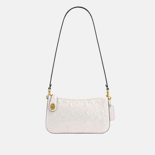 CY248-Penn Shoulder Bag In Signature Leather-B4/Chalk