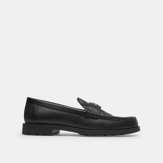 CZ089-Janie Loafer In Signature Jacquard-Black/Charcoal