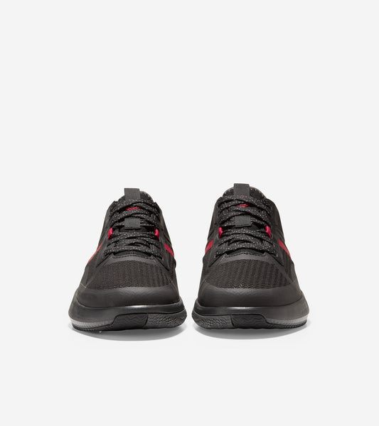 C34451-ZERØGRAND Winner Tennis Sneaker-Black/Rio Red/Gray Pinstripe W/Speckle