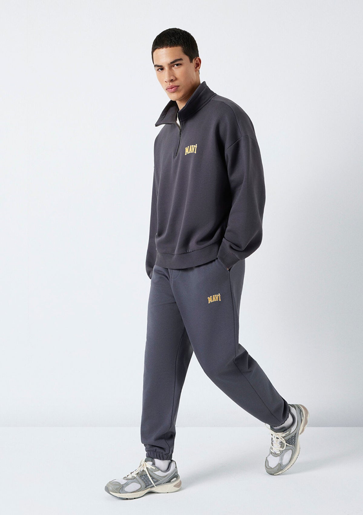 Mavi Logo Printed Grey Sweatpants