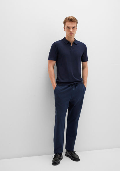 Navy Jersey Trousers