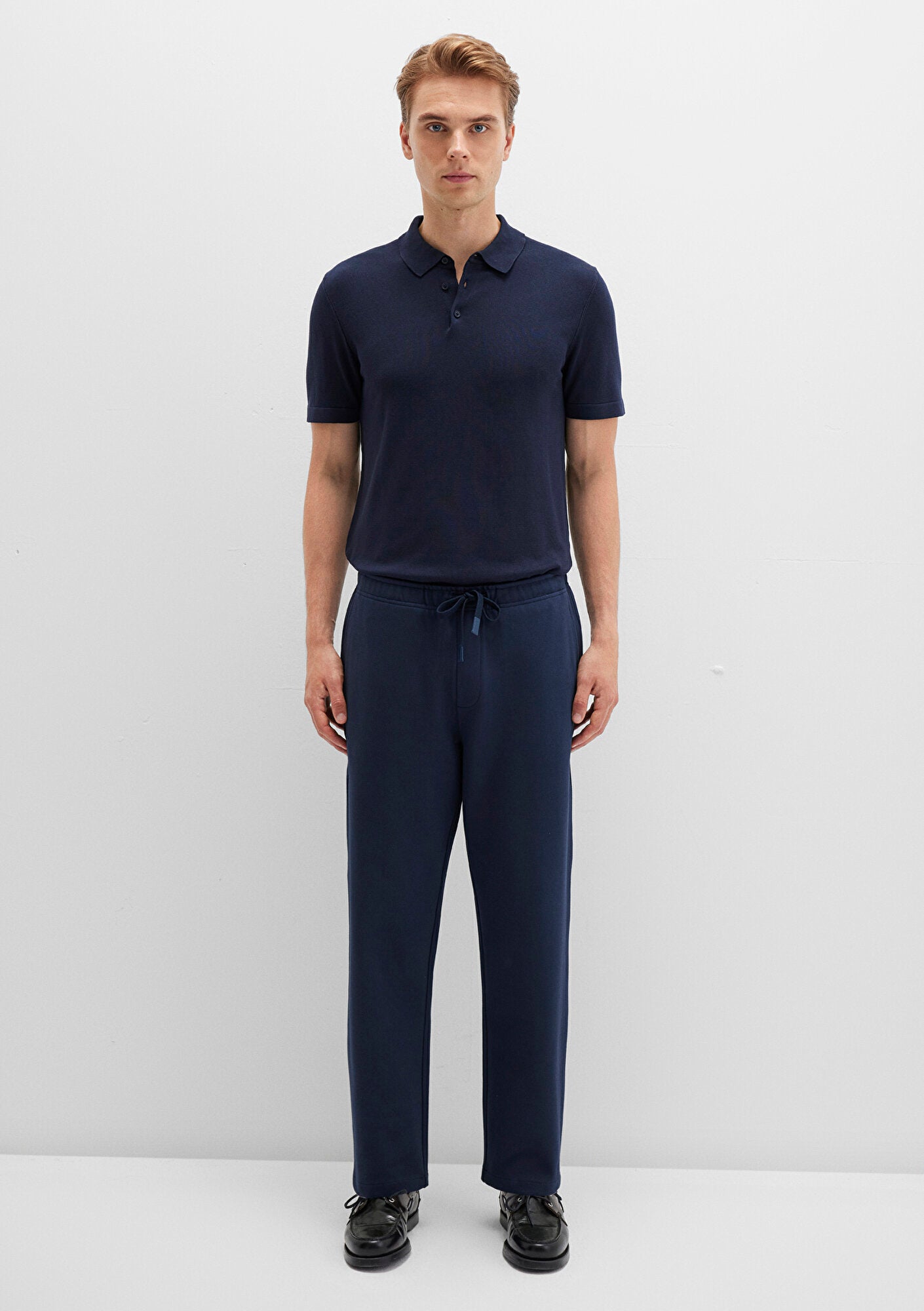 Navy Jersey Trousers