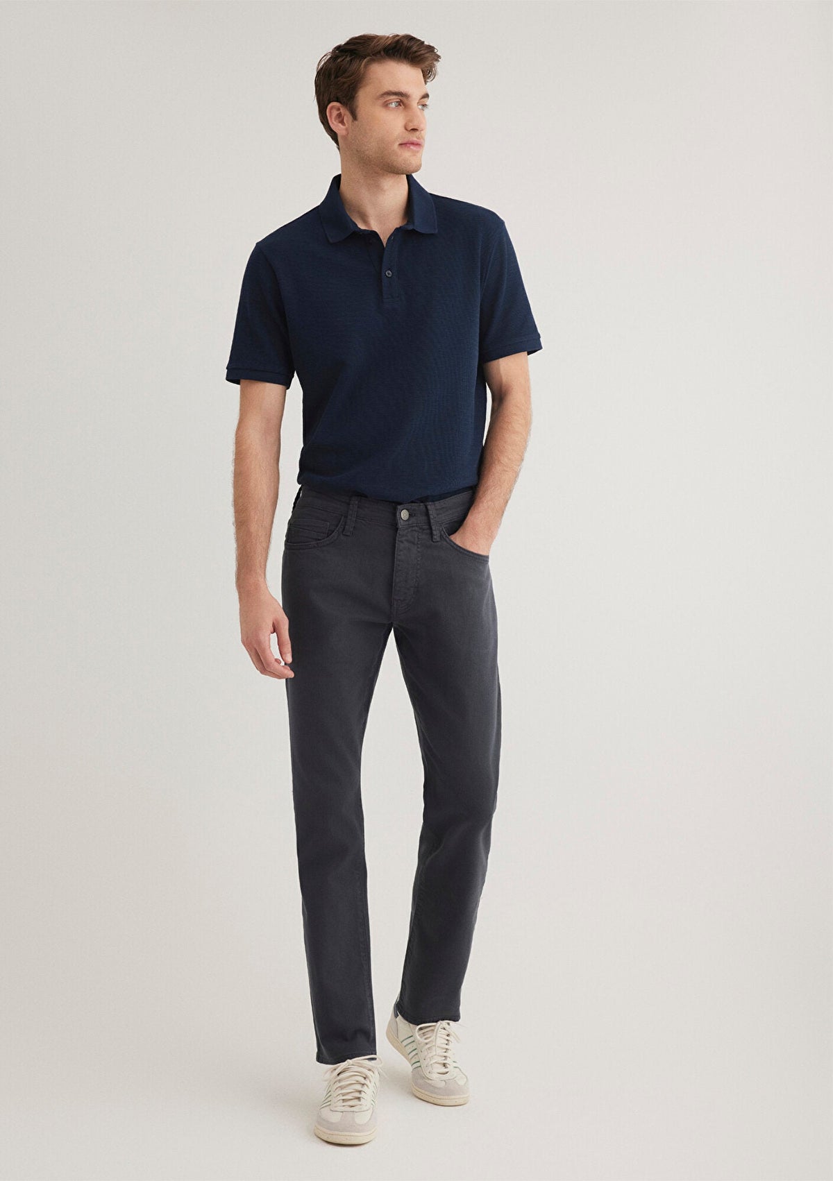 Marcus Blue Washed Comfort Gabardin Pants