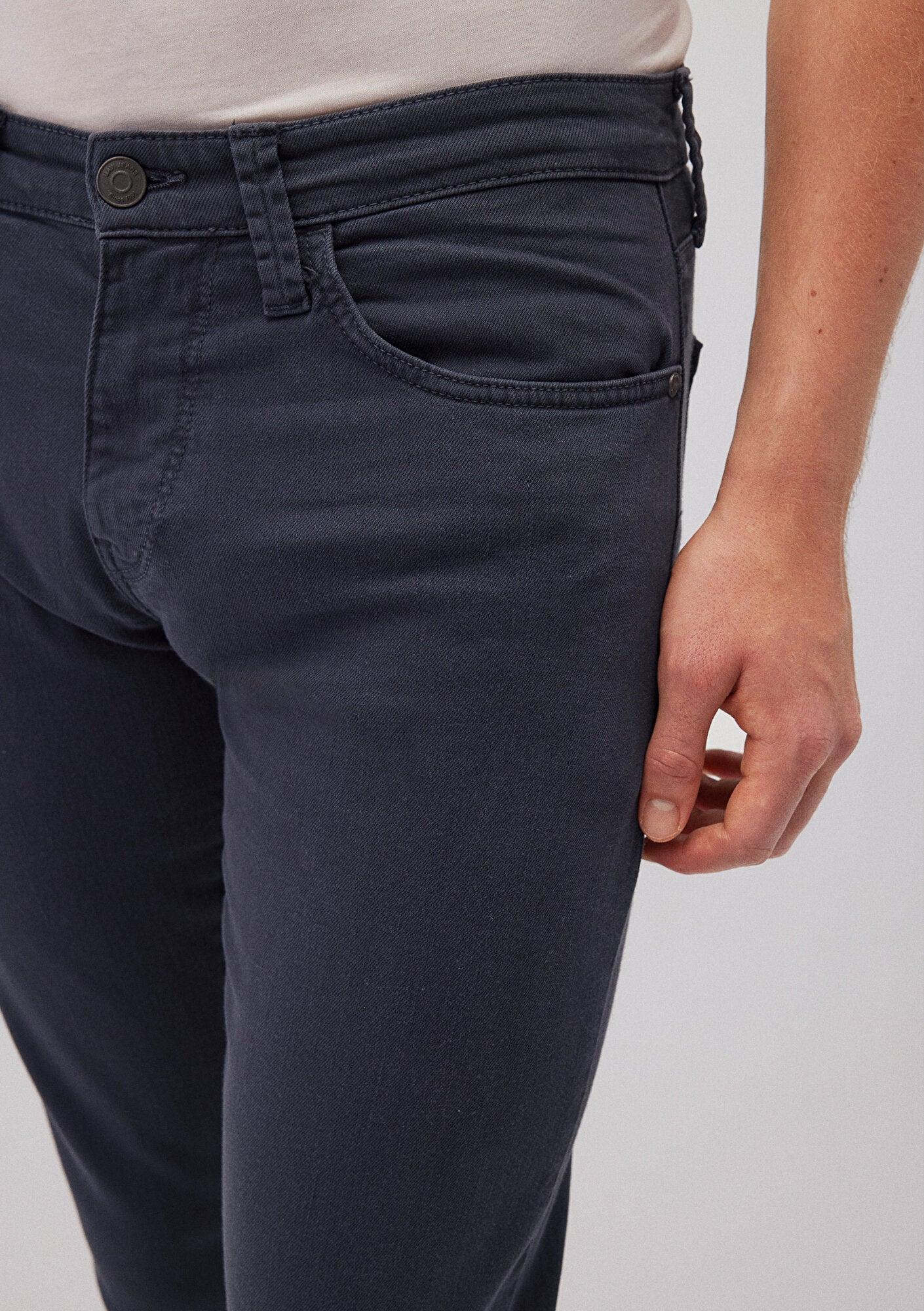 Marcus Blue Washed Comfort Gabardine Pants