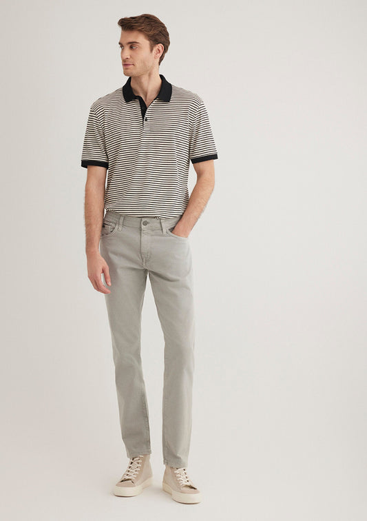 Marcus Light Grey Mavi Black Gabardin Pants