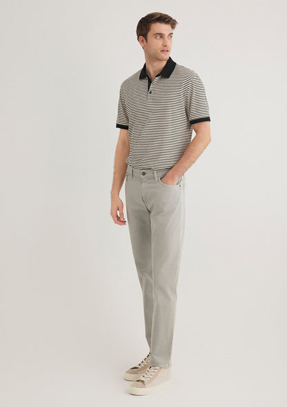 Marcus Light Grey Mavi Black Gabardin Pants