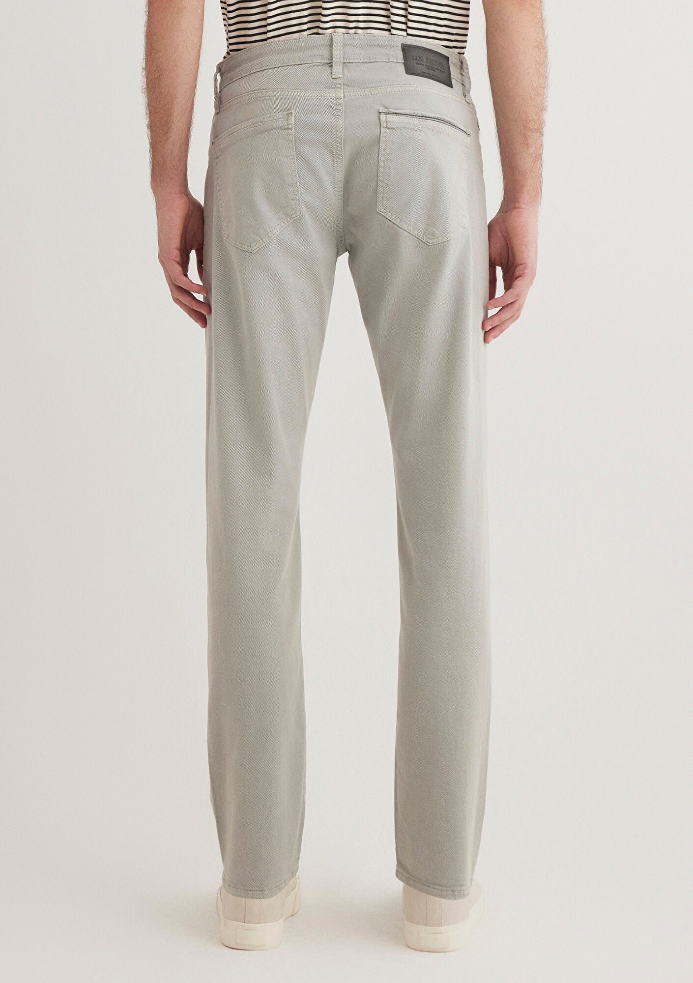 Marcus Light Grey Mavi Black Gabardin Pants