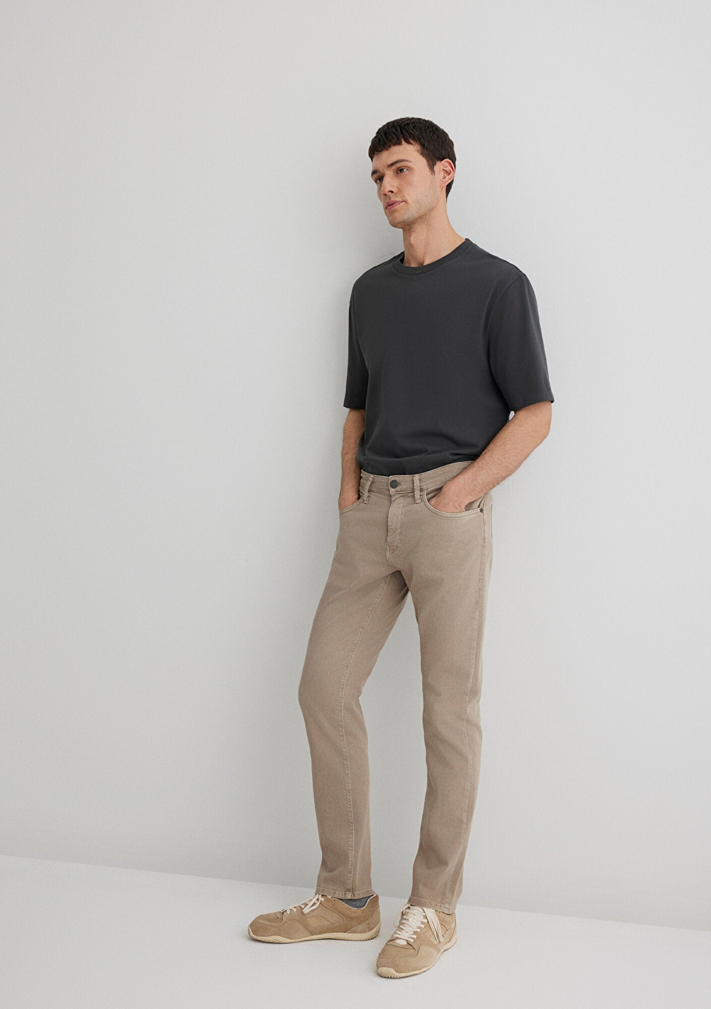 Marcus Comfort Beige Gabardine Pants
