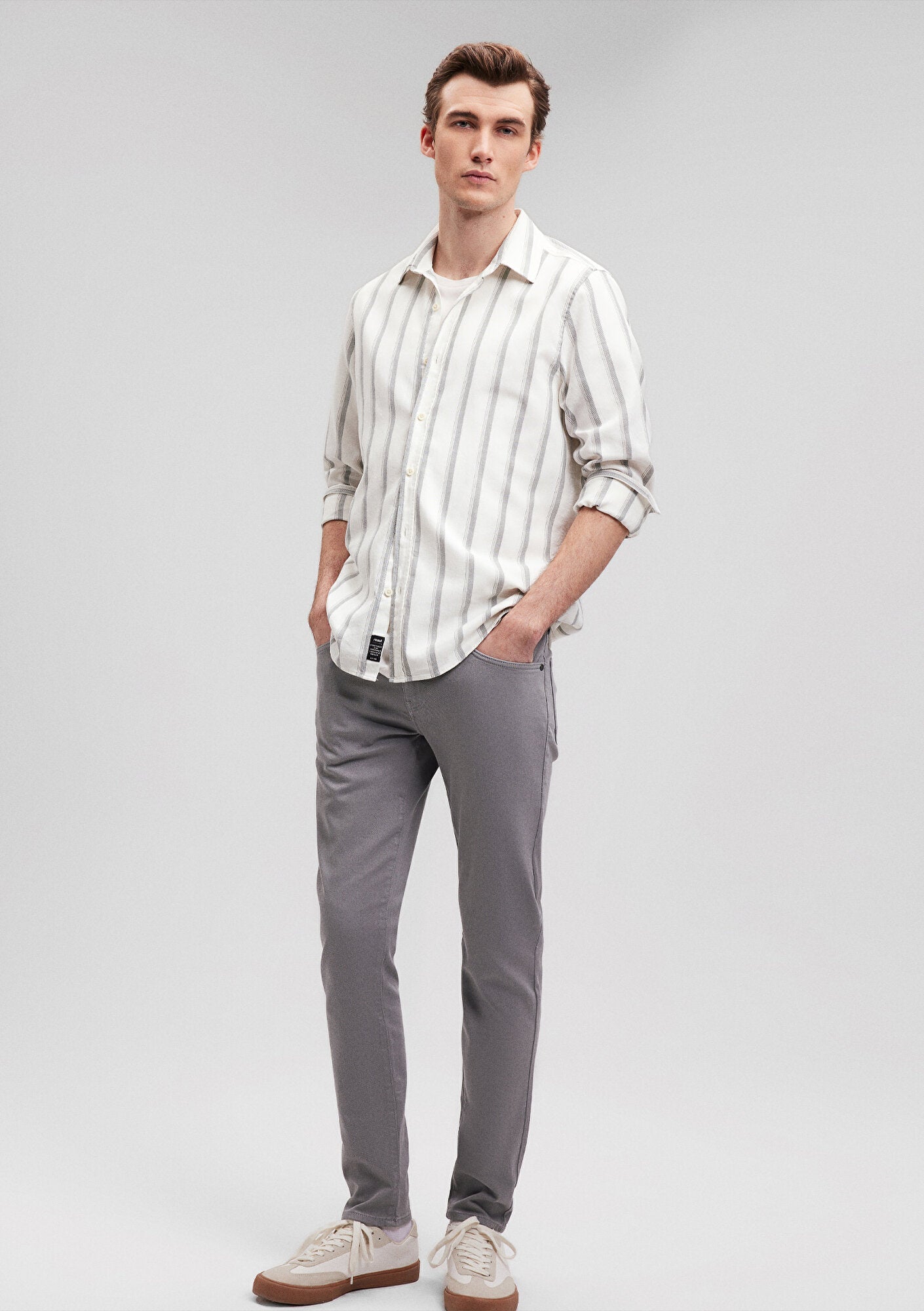 James Pewter Comfort Gabardine Pants