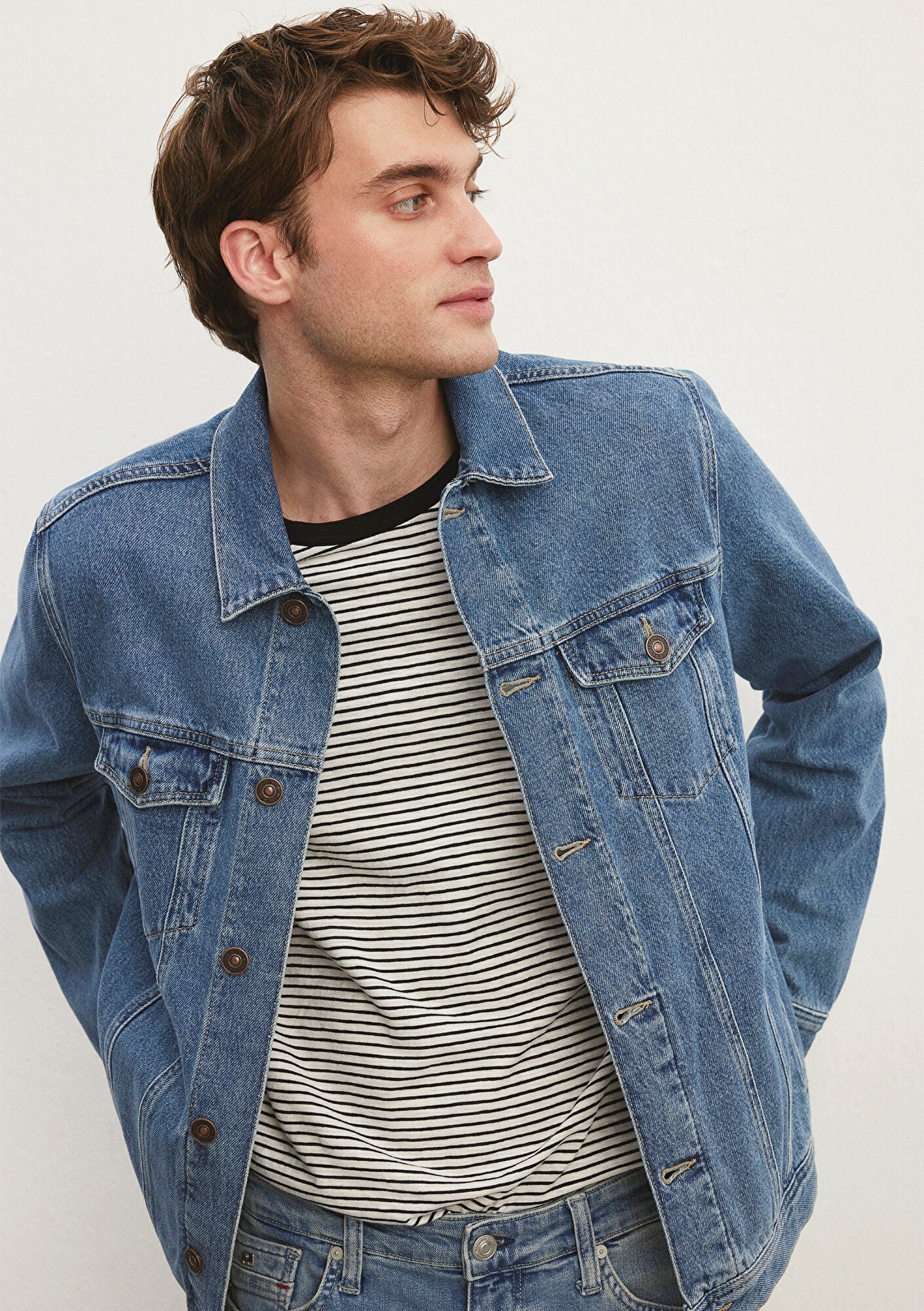 Drake Mid Brushed Denim  Jean Jacket