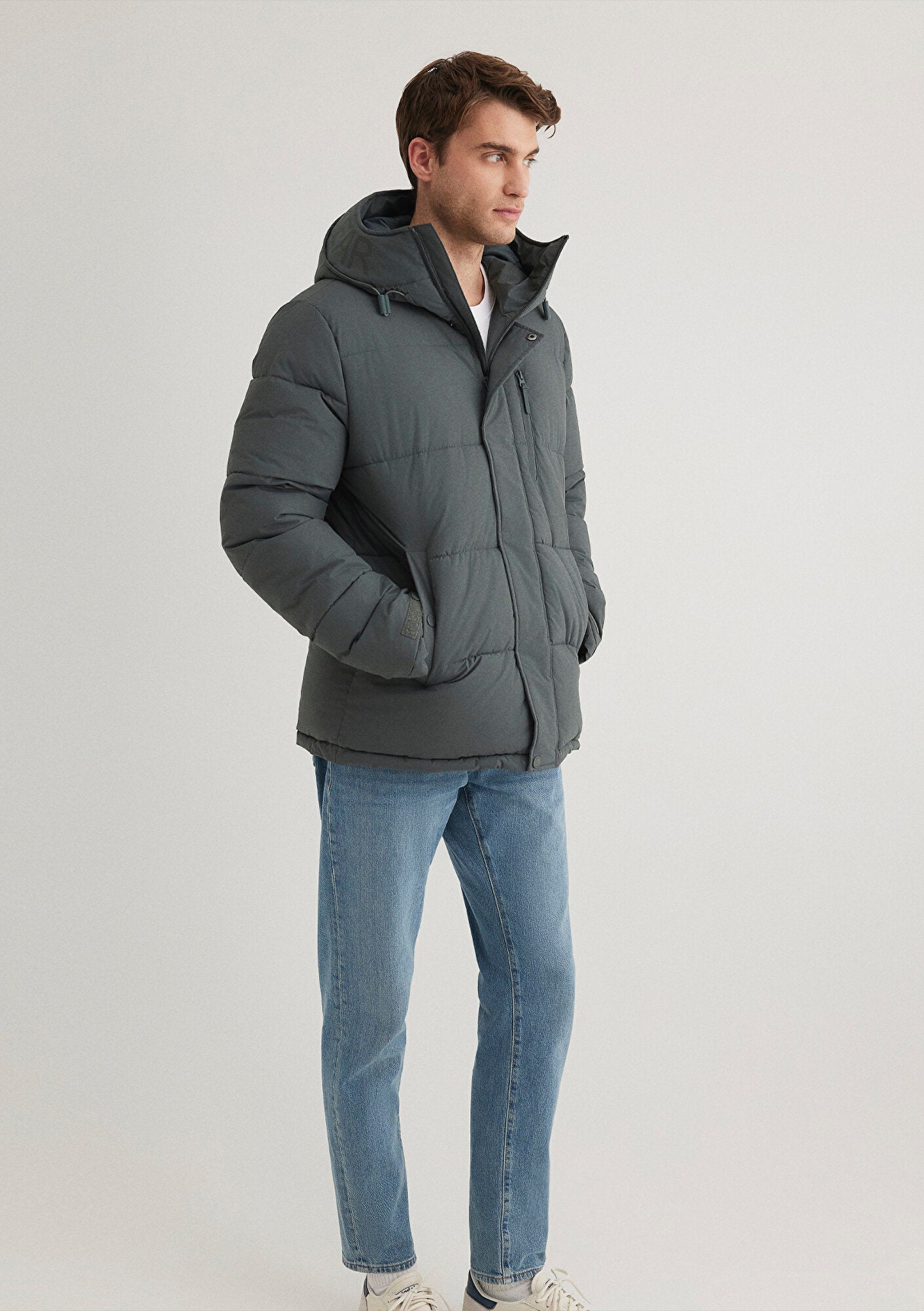 Hooded Green Puffer Jacket
