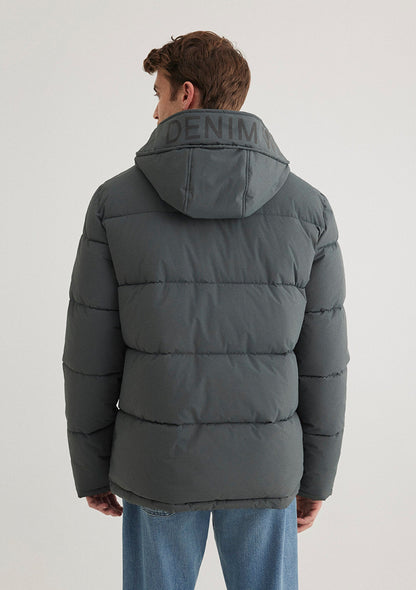 Hooded Green Puffer Jacket